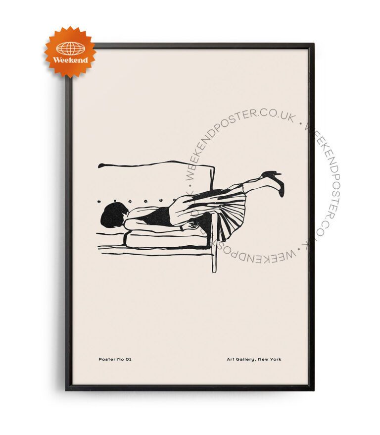 Boheme Woman minimal black and white poster