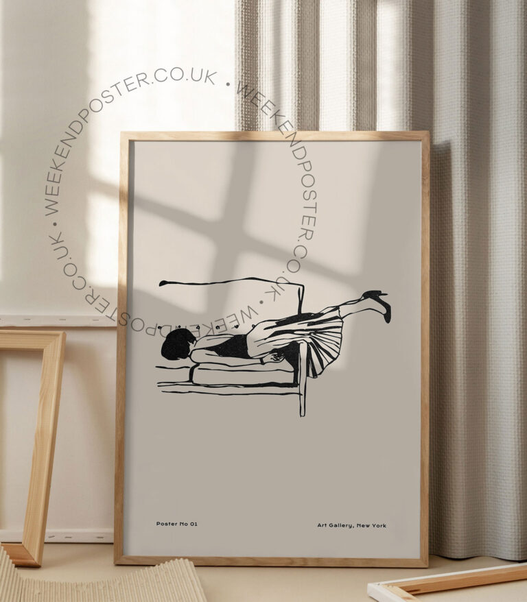 Boheme Woman minimal black and white poster