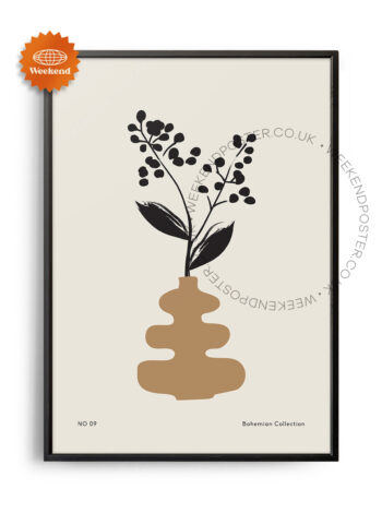 Bohemian minimal black and white poster