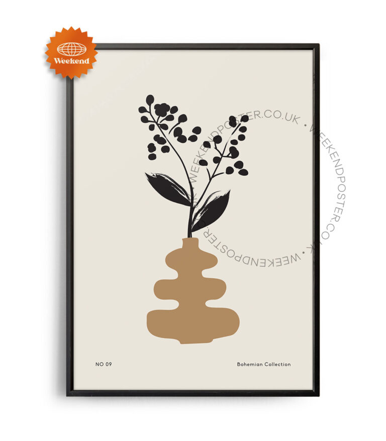 Bohemian minimal black and white poster