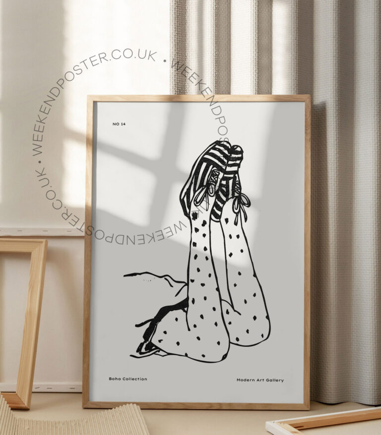 Boho Collection minimal black and white poster