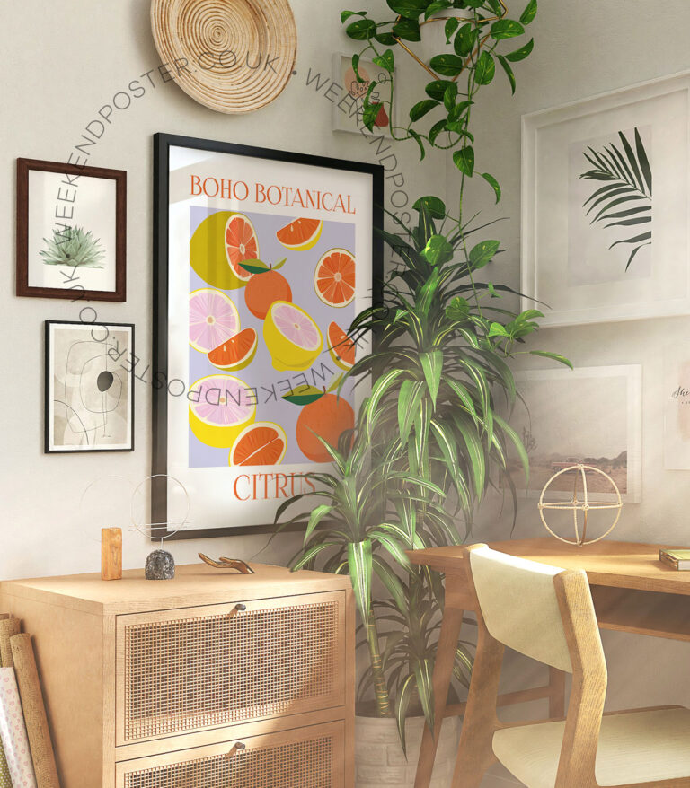 Boho Botanical Citrus poster