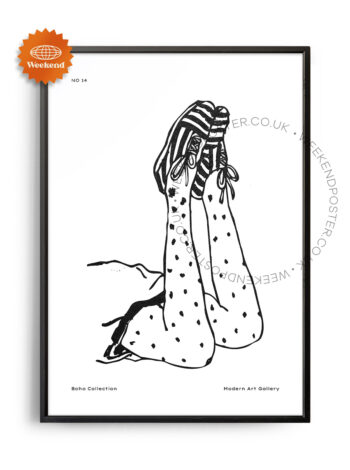 Boho Collection minimal black and white poster