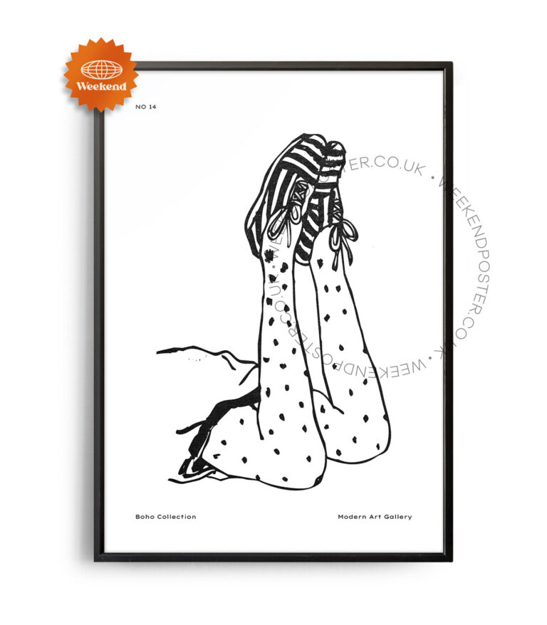Boho Collection minimal black and white poster