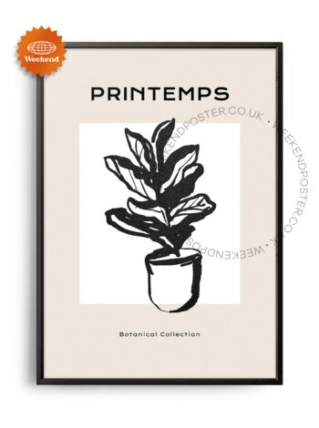 Botanical Collection minimal black and white poster