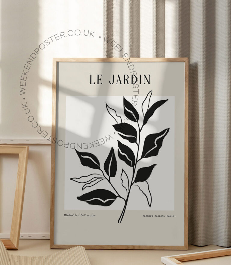 Farmers Market Paris minimal black and white poster