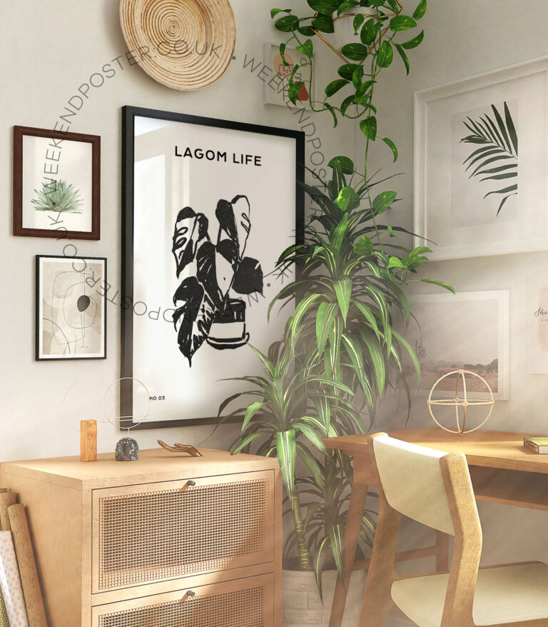 Botanique minimal black and white poster