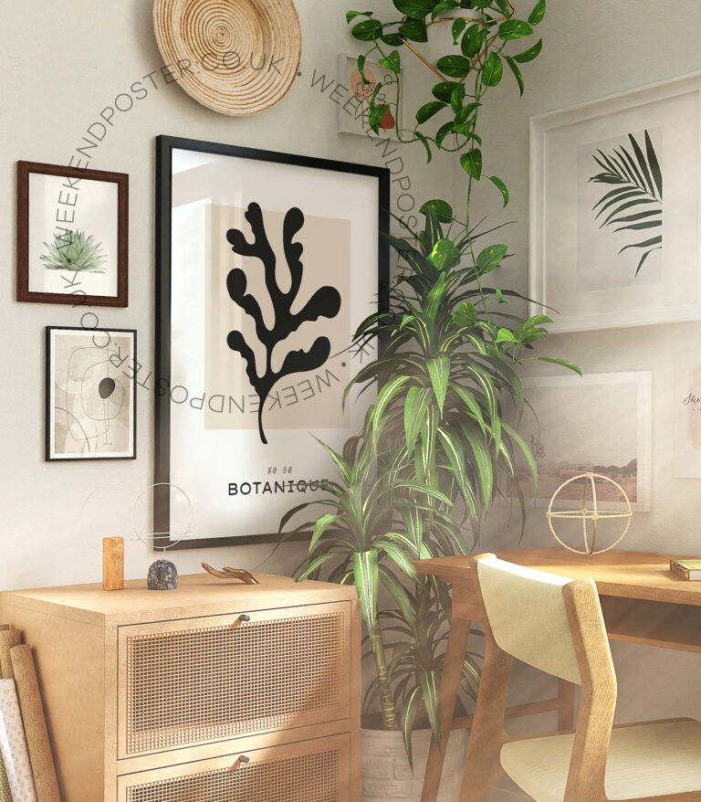 Botanique minimal black and white poster