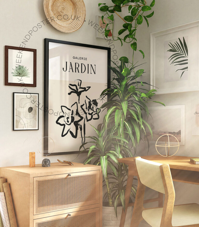 Galerie Jardin minimal black and white poster