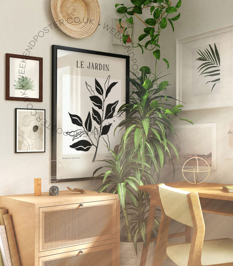 Farmers Market Paris minimal black and white poster