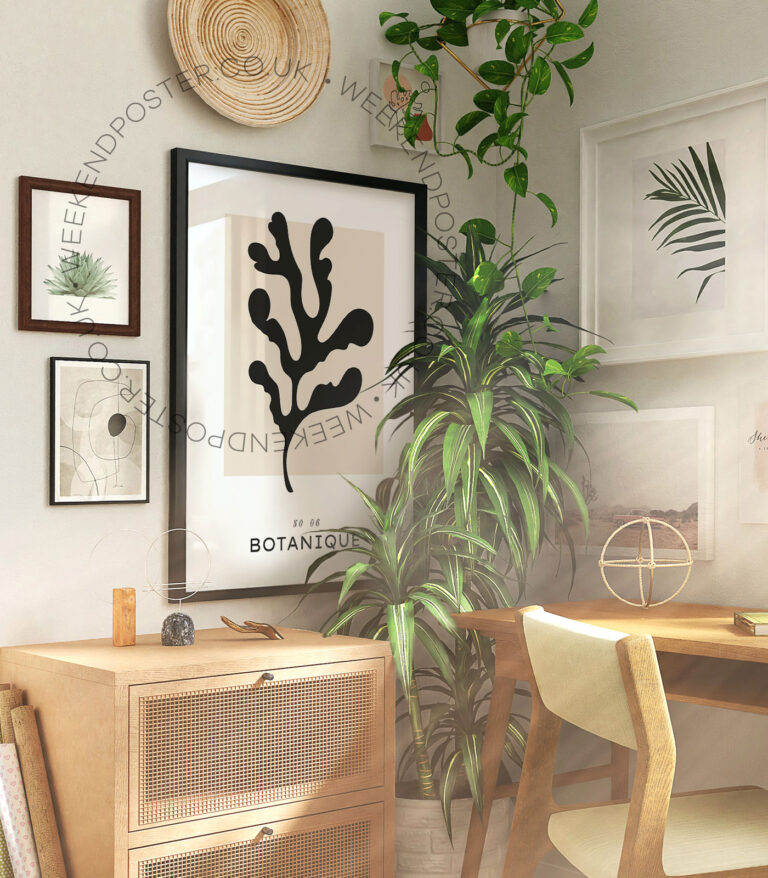 Botanique minimal black and white poster