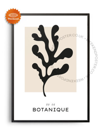 Botanique minimal black and white poster