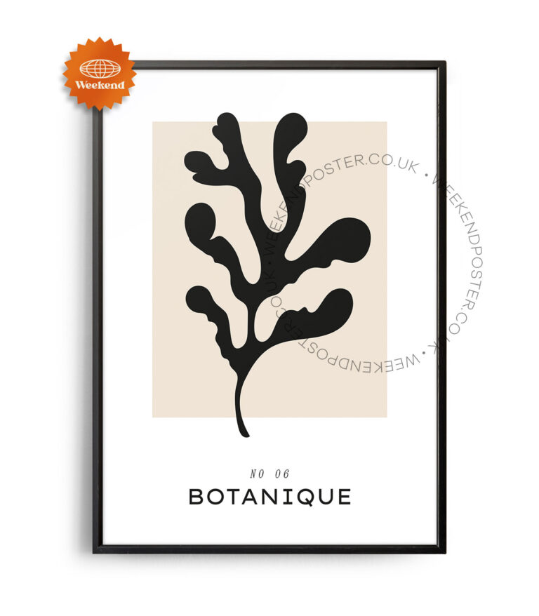Botanique minimal black and white poster