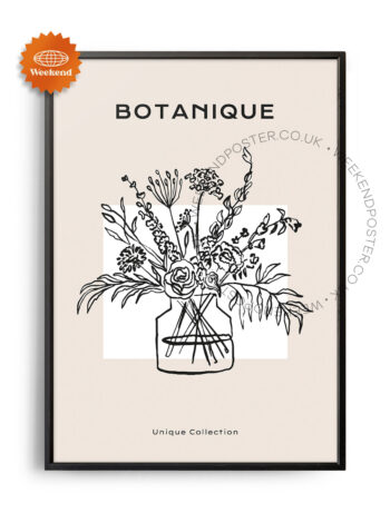 Botanique minimal black and white poster
