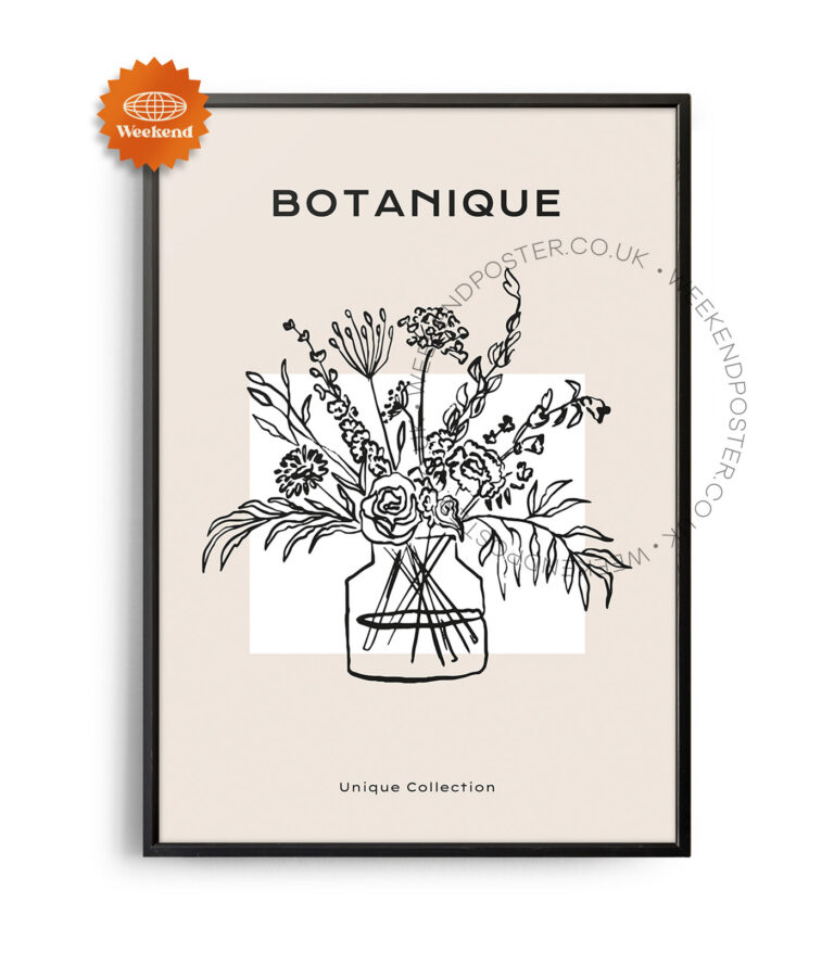 Botanique minimal black and white poster