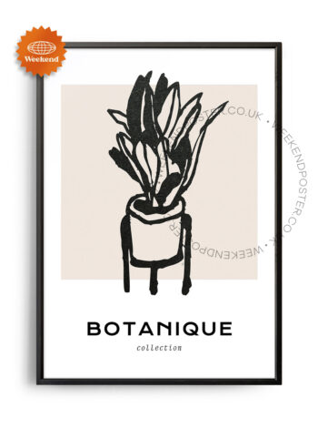 Botanique minimal black and white poster