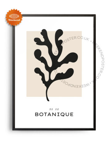 Botanique minimal black and white poster