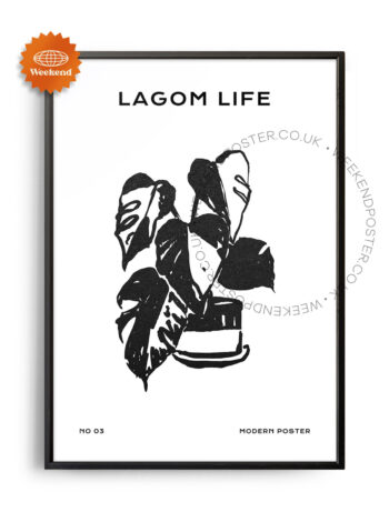 Botanique minimal black and white poster