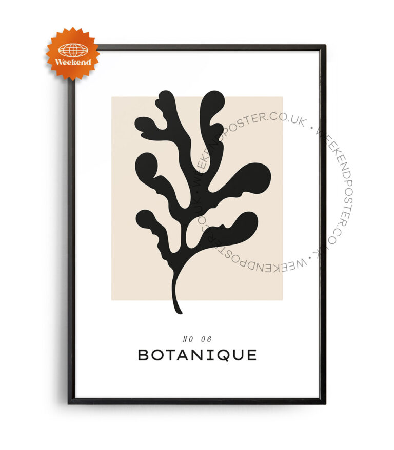 Botanique minimal black and white poster