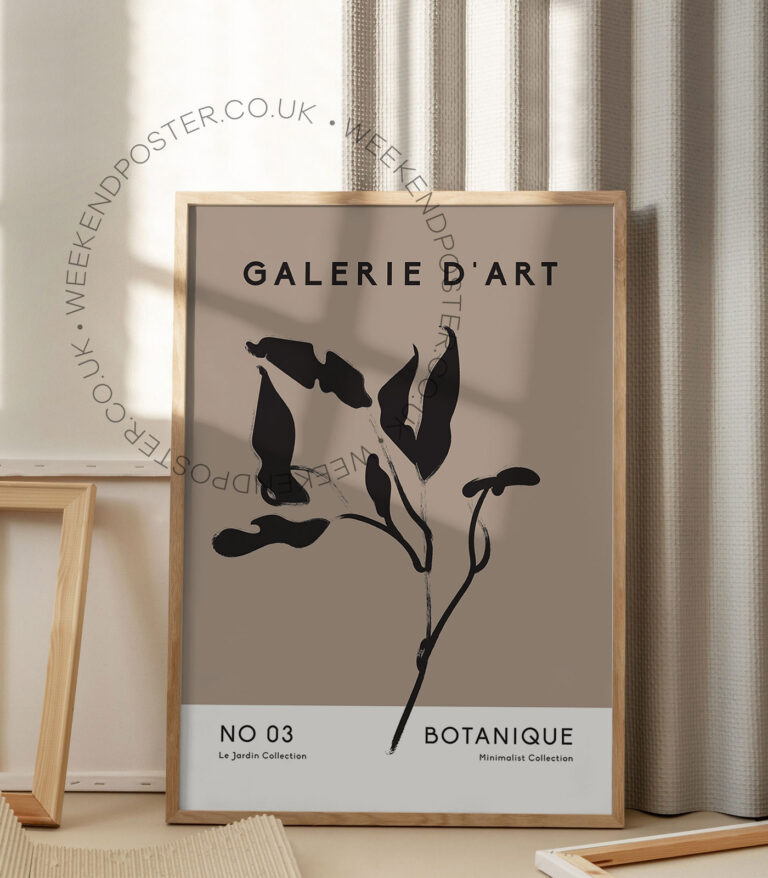 Botanique minimal black and white poster
