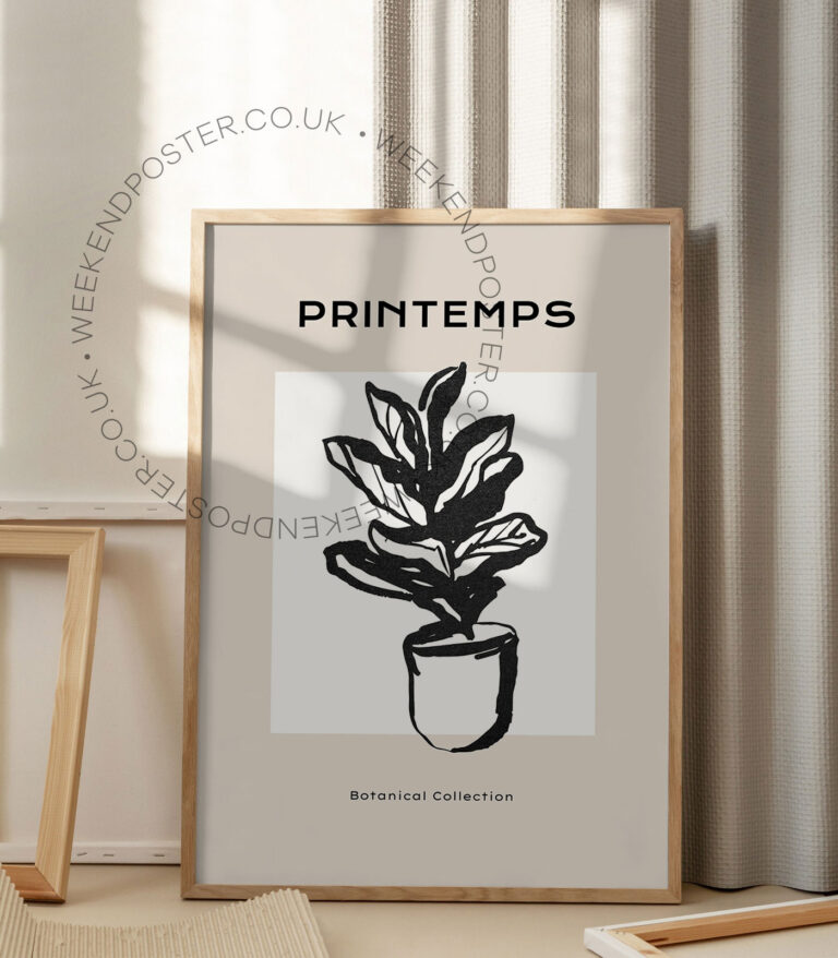 Botanical Collection minimal black and white poster