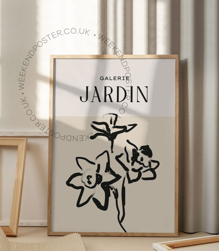 Galerie Jardin minimal black and white poster