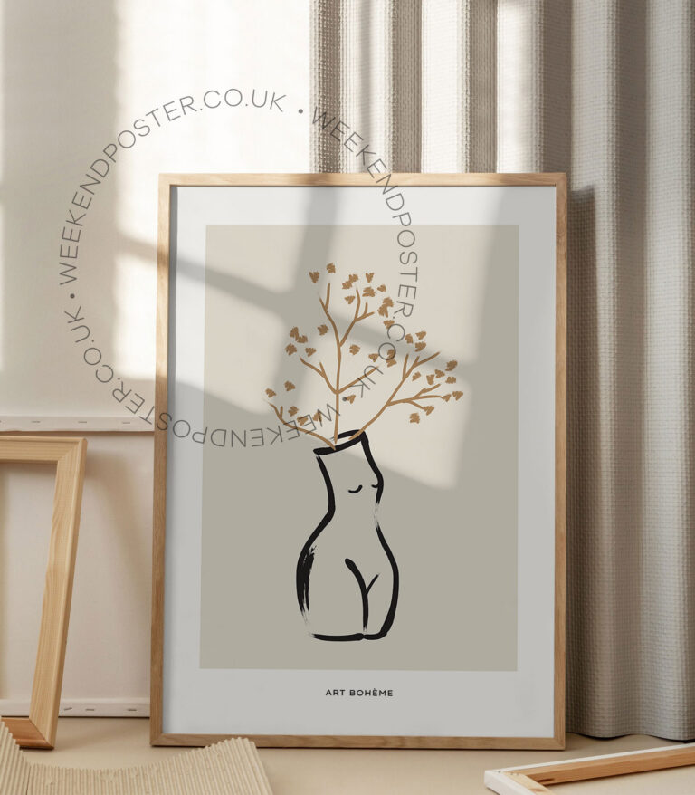 Art Boheme minimal black and white poster