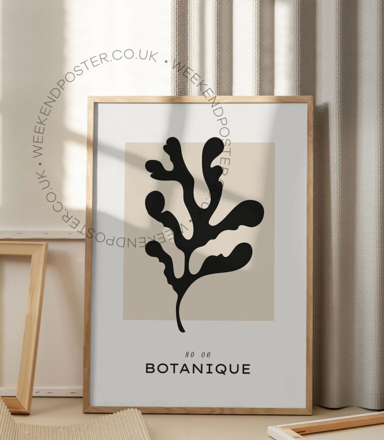 Botanique minimal black and white poster