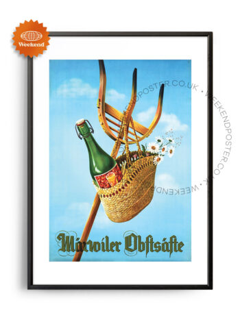 Bottle In A Basket vintage poster