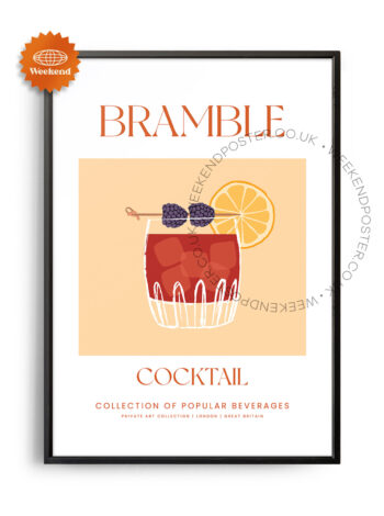 Bramble colorful cocktail poster