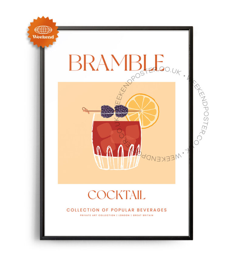 Bramble colorful cocktail poster