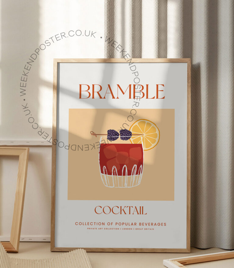 Bramble colorful cocktail poster