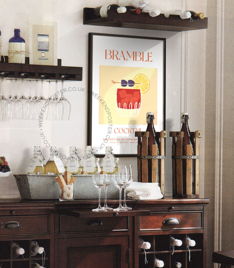 Bramble colorful cocktail poster