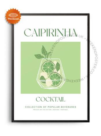 Caipirinha colorful cocktail poster