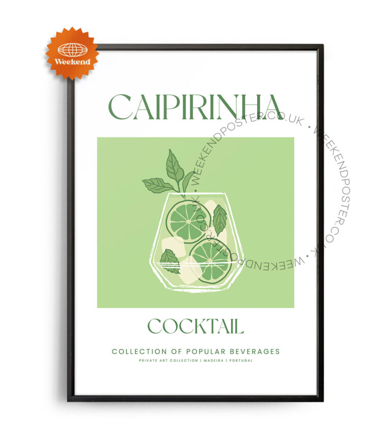 Caipirinha colorful cocktail poster