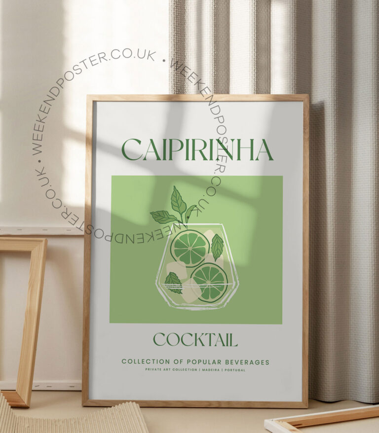 Caipirinha colorful cocktail poster