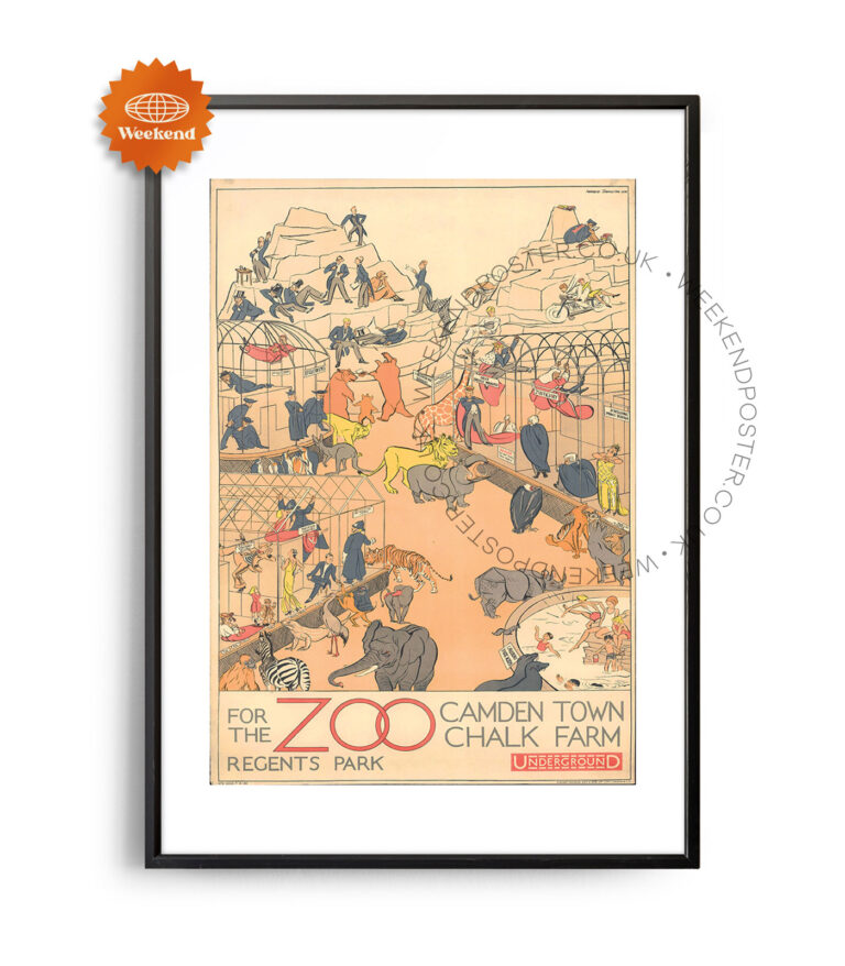 Camden Town Zoo vintage poster