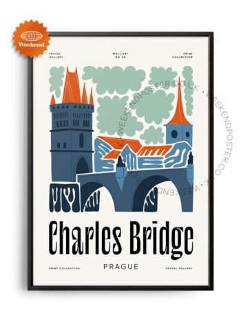 Charles Bridge Prague landmark poster