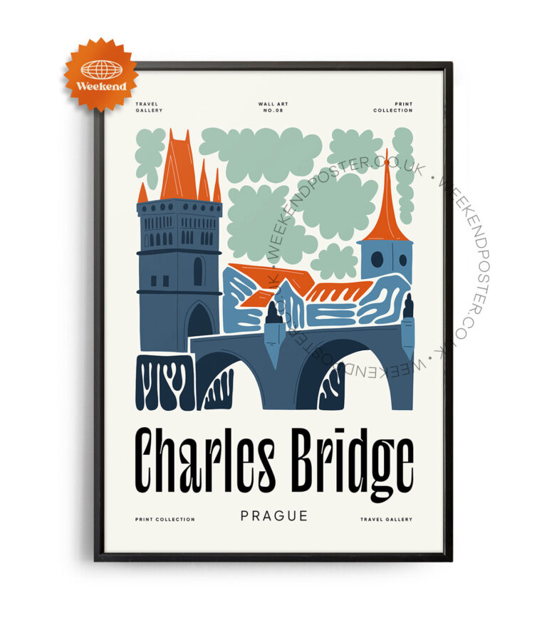 Charles Bridge Prague landmark poster