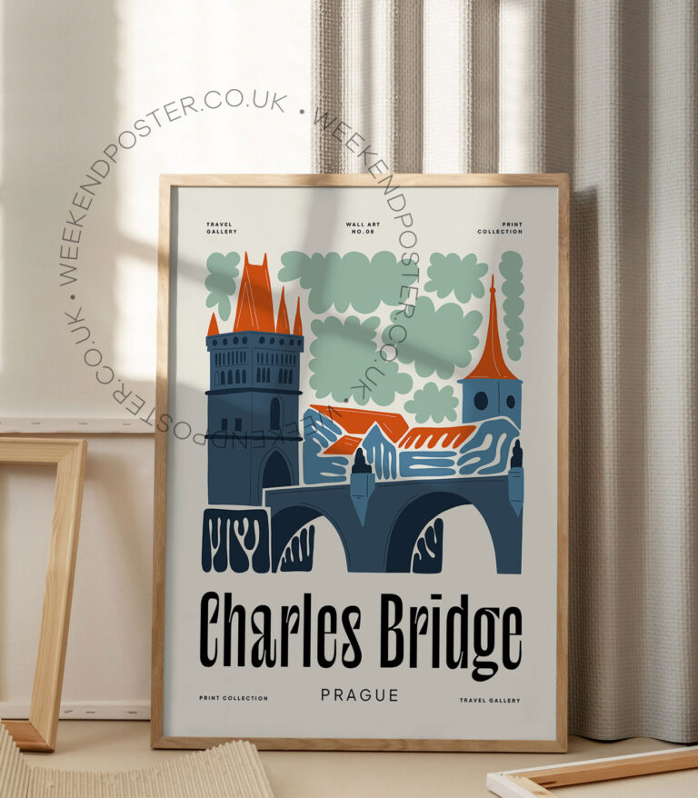 Charles Bridge Prague landmark poster