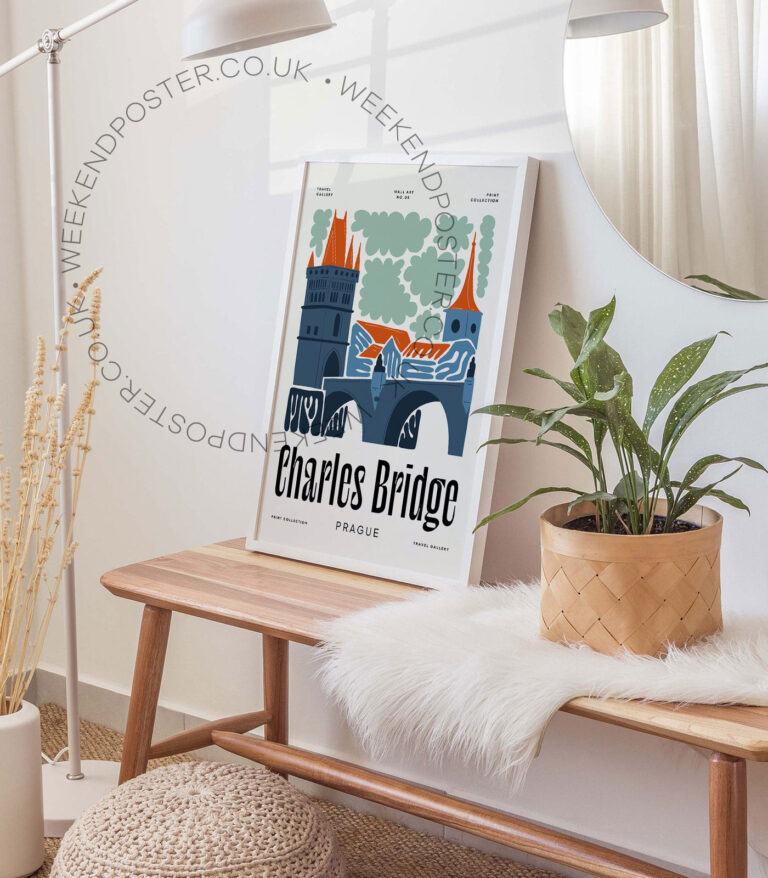 Charles Bridge Prague landmark poster