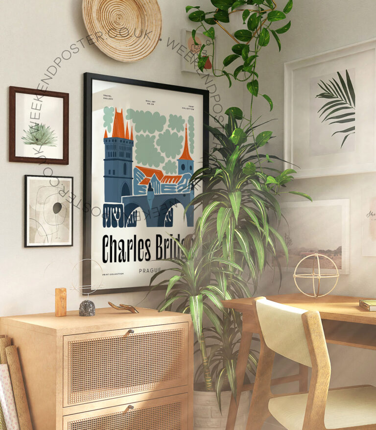 Charles Bridge Prague landmark poster