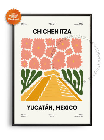 Chichen Itza Yucatan Mexico landmark poster