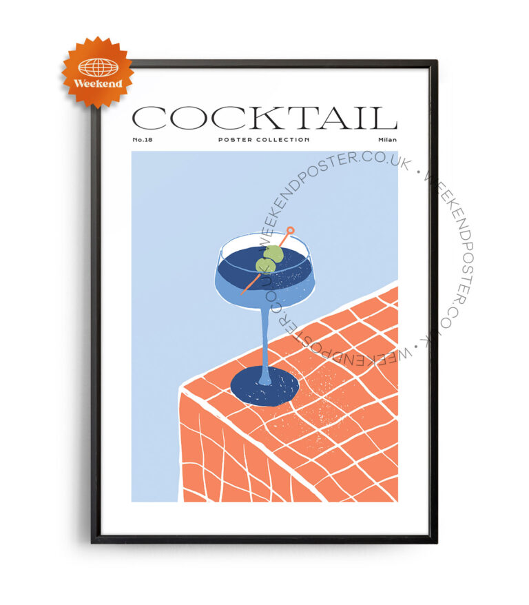 Cocktail Collection Milan colorful cocktail poster