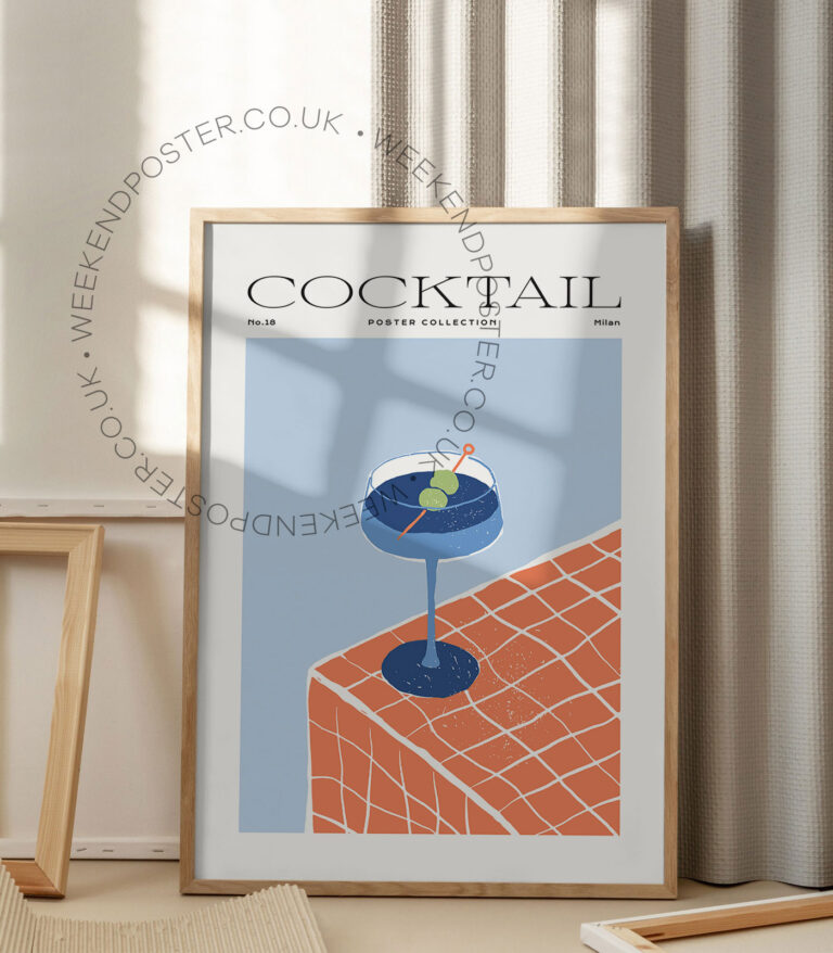 Cocktail Collection Milan colorful cocktail poster
