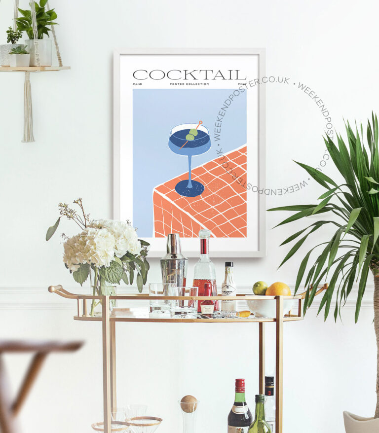 Cocktail Collection Milan colorful cocktail poster