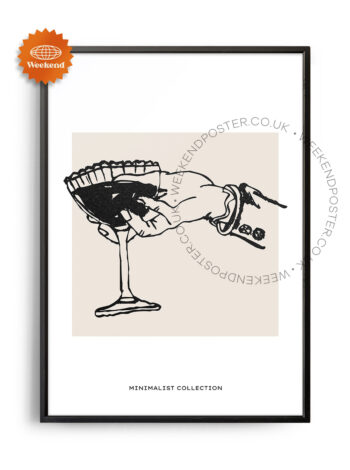Cocktail minimal black and white poster