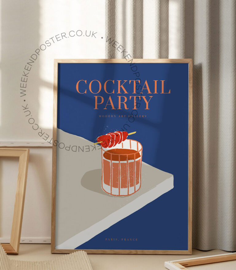Cocktail Party colorful cocktail poster