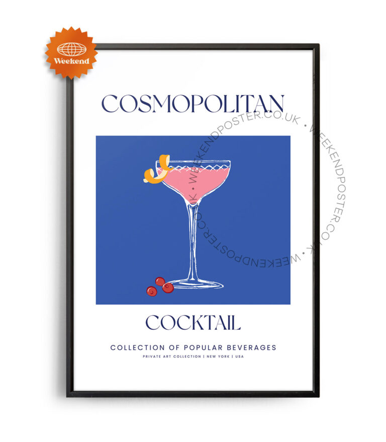 Cosmopolitan colorful cocktail poster