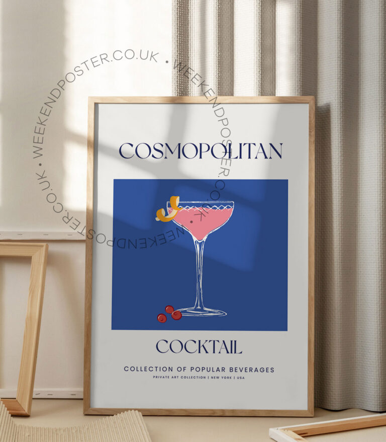 Cosmopolitan colorful cocktail poster